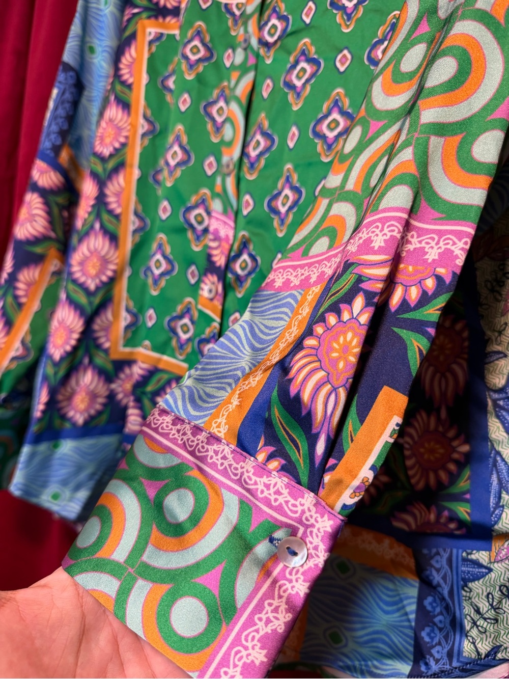 Rachel Zoe Multi-Color Patterned Button-Up Shirt - Picture 2 of 7